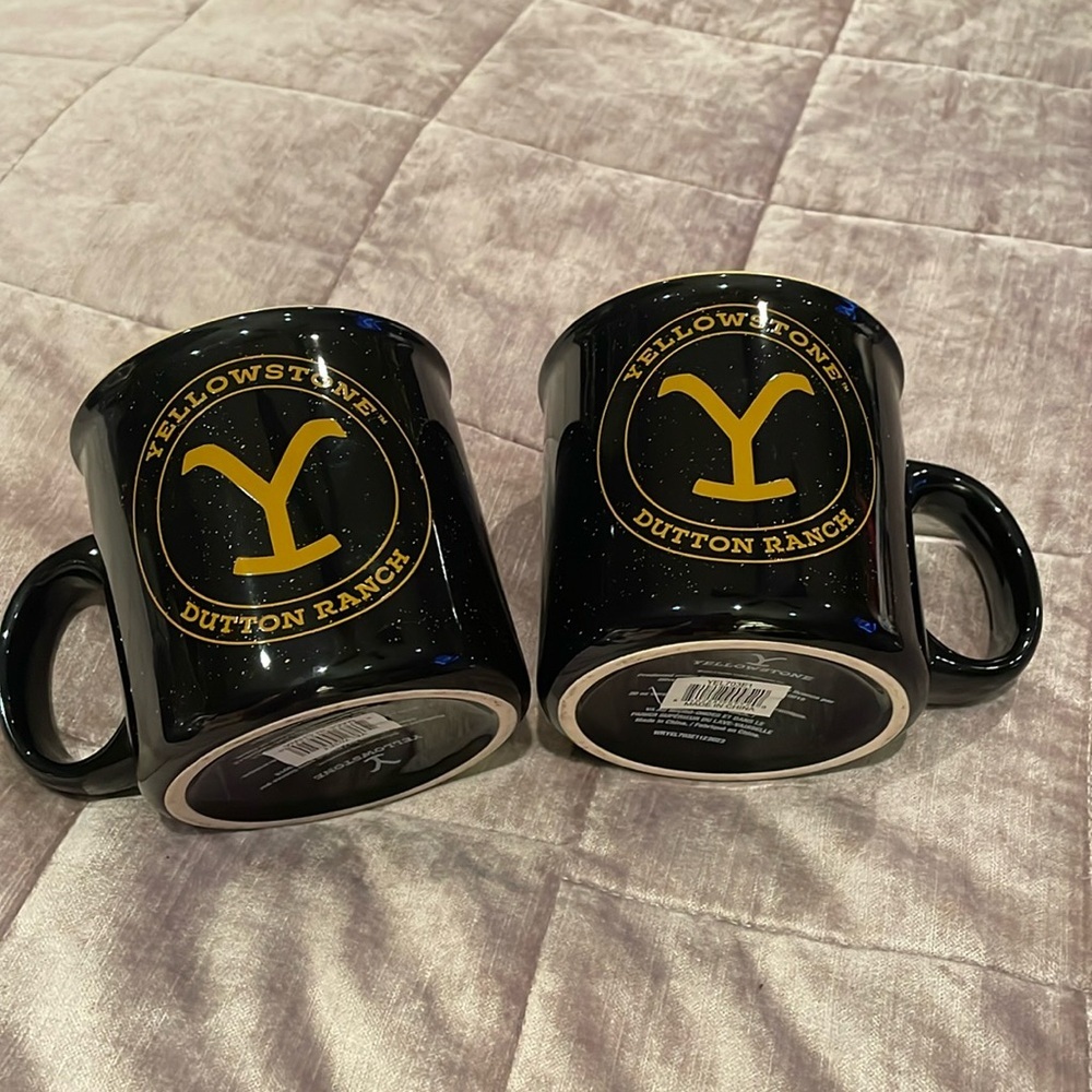 2 Dutton Ranch Logo Coffee Mugs Yellowstone TV Show NWTS